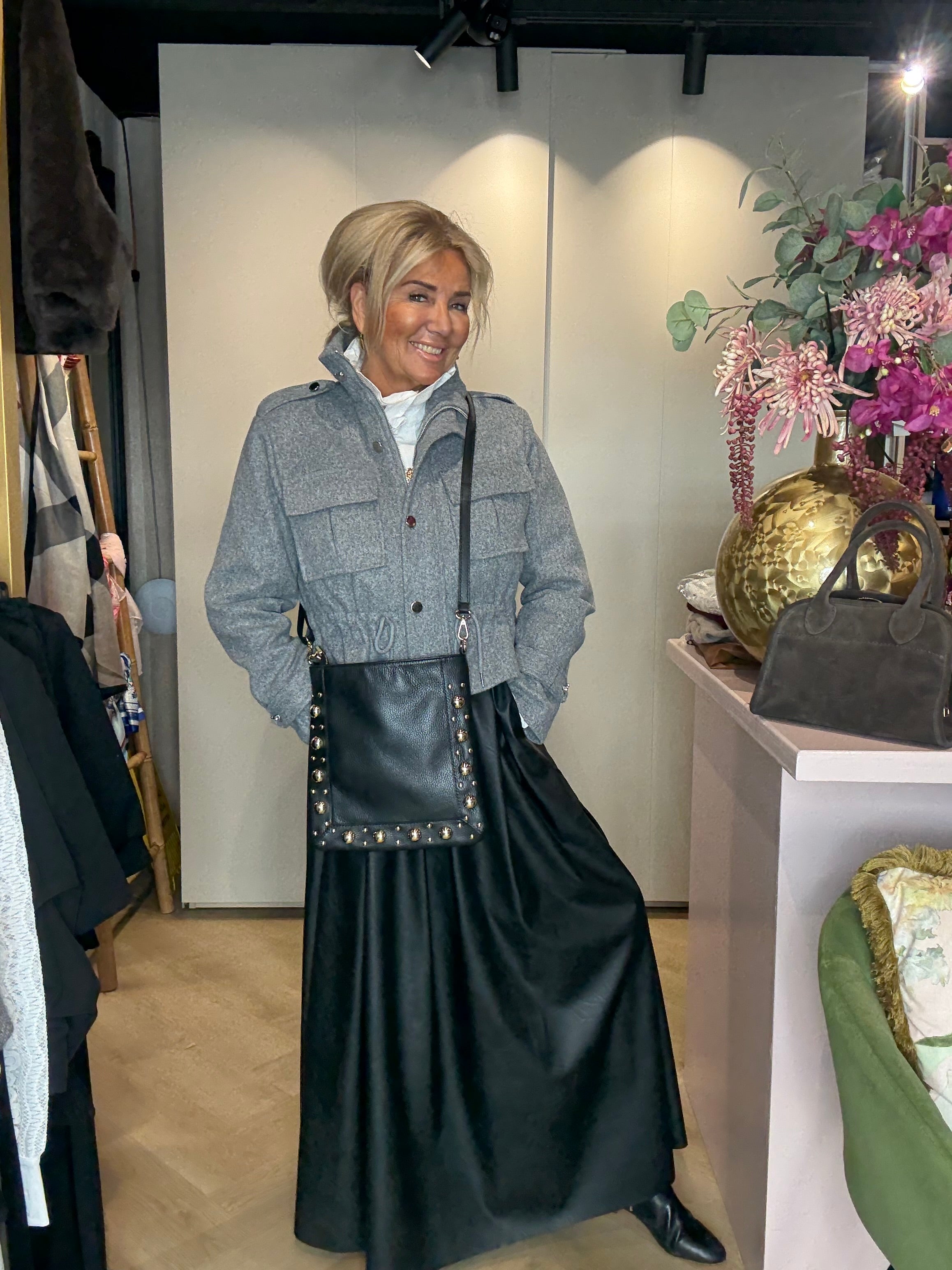 Puh Leatherlook Rok Zwart